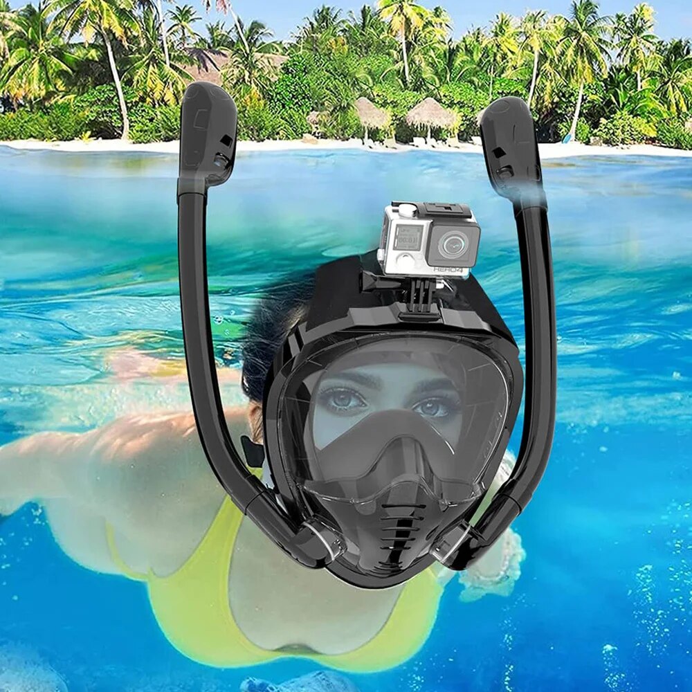 Full Face Snorkel Mask 180°Pan - Anti Pollution Mask ulasan dan harga